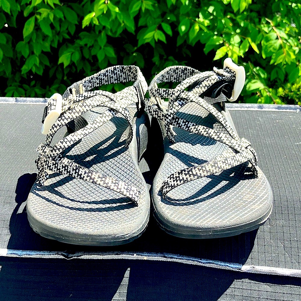 Black and White CHACO Strappy Sandals- perfectly adjustable